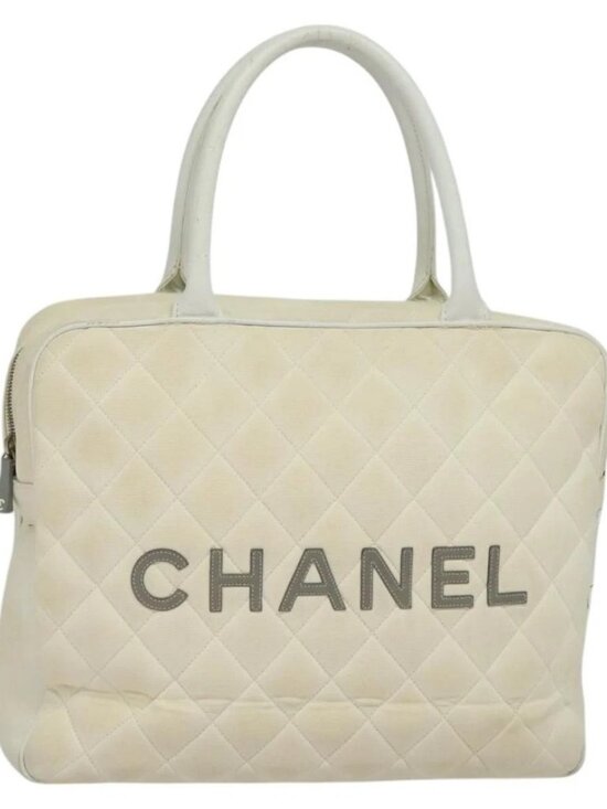 CHANEL Handbags - CHANEL Sports Line Boston Bag Canvas White CC Auth 115293